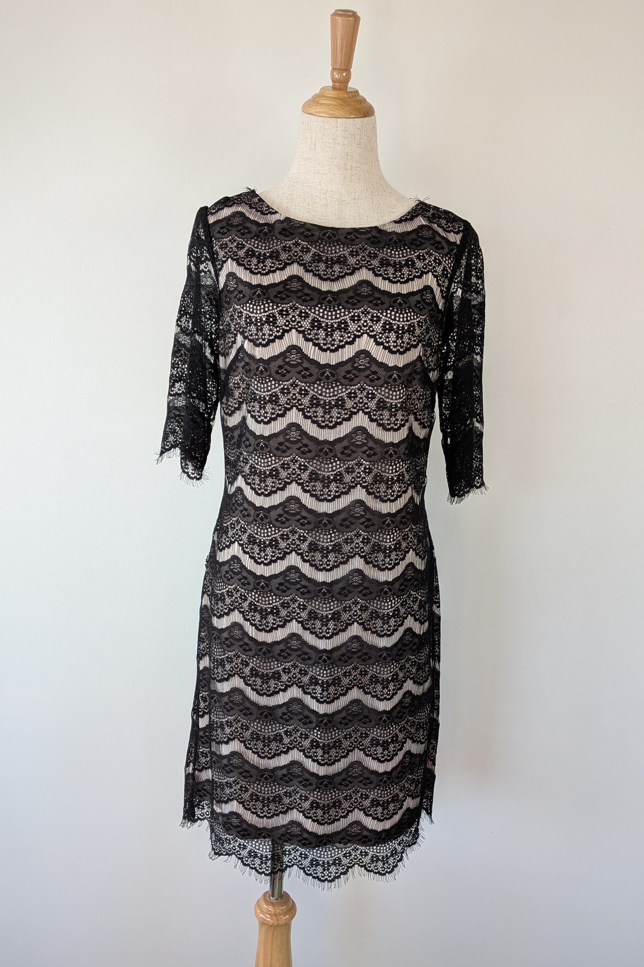 Bariano Black Lace Overlay Dress | Size 14 | Brand New With Tags