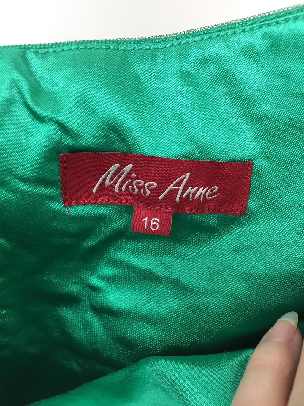 Miss Anne Green Lace Mini Dress Size 16