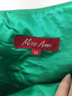 Miss Anne Green Lace Mini Dress Size 16
