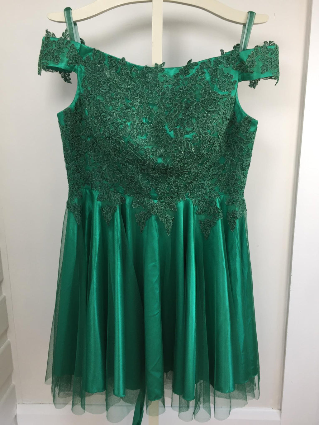 Miss Anne Green Lace Mini Dress Size 16