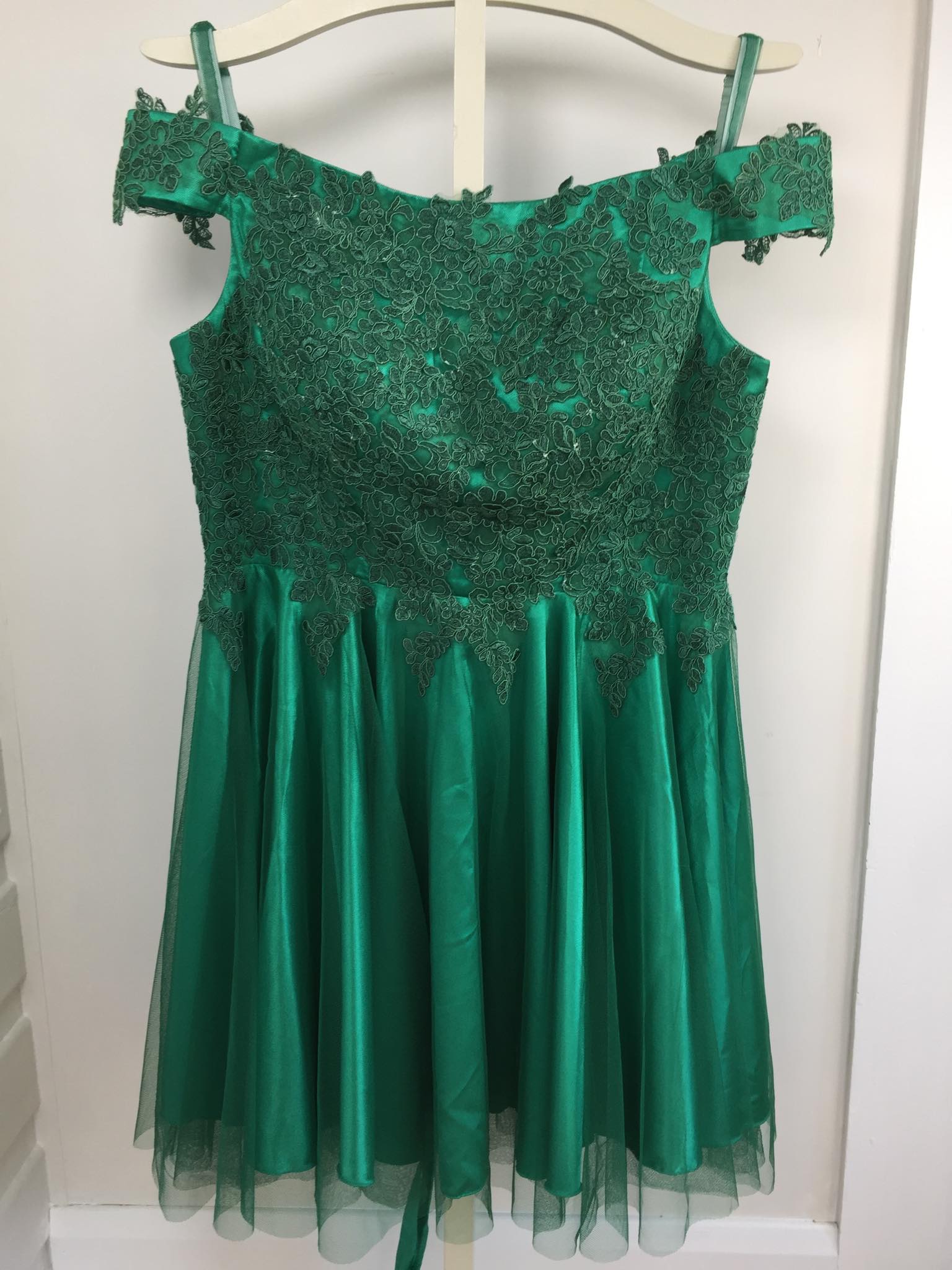 Miss Anne Green Lace Mini Dress Size 16