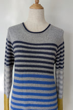 White Stuff Alpaca Wool Cashmere Blend Stripe Sweater Dress Size 14