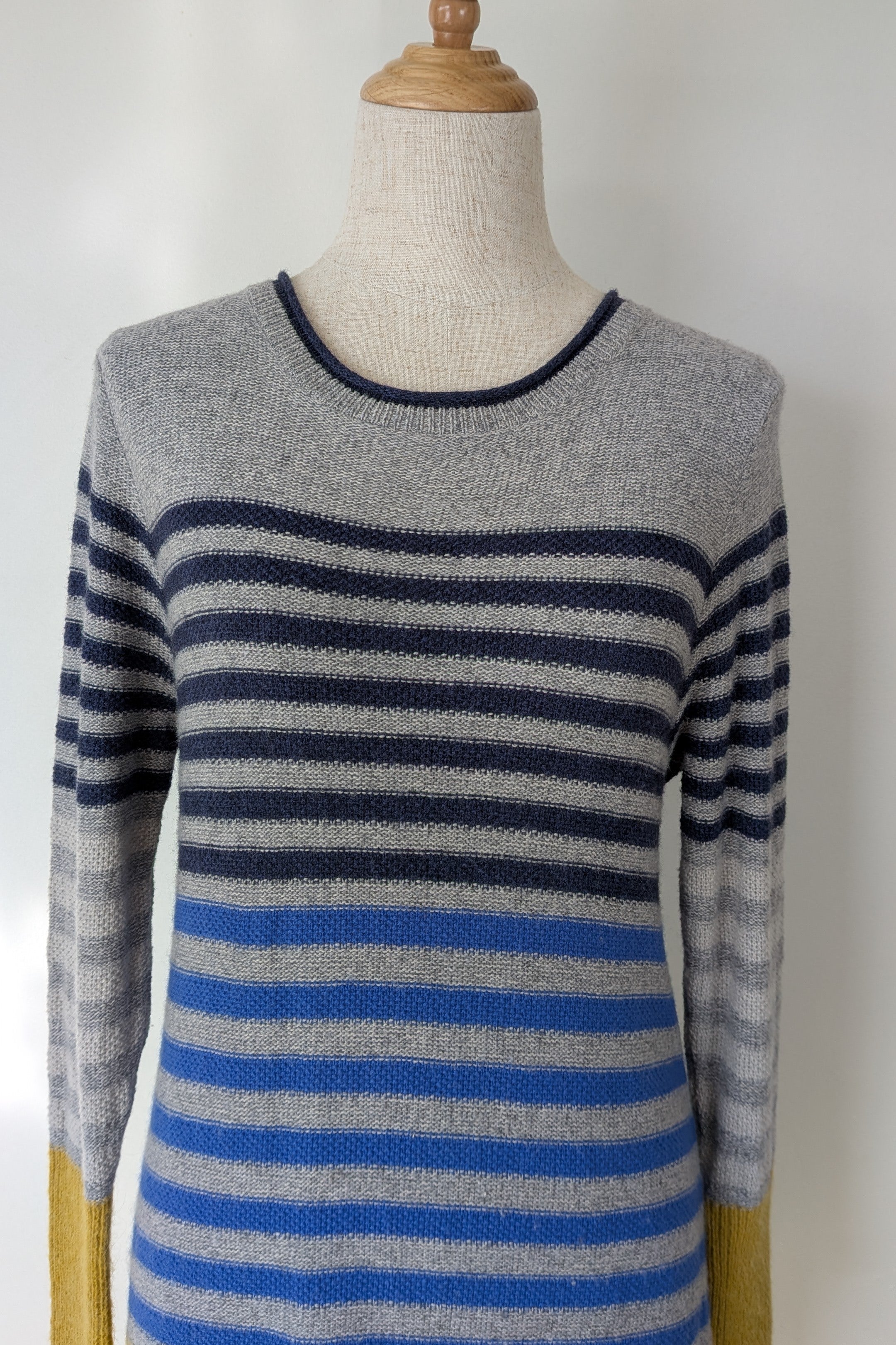White Stuff Alpaca Wool Cashmere Blend Stripe Sweater Dress Size 14
