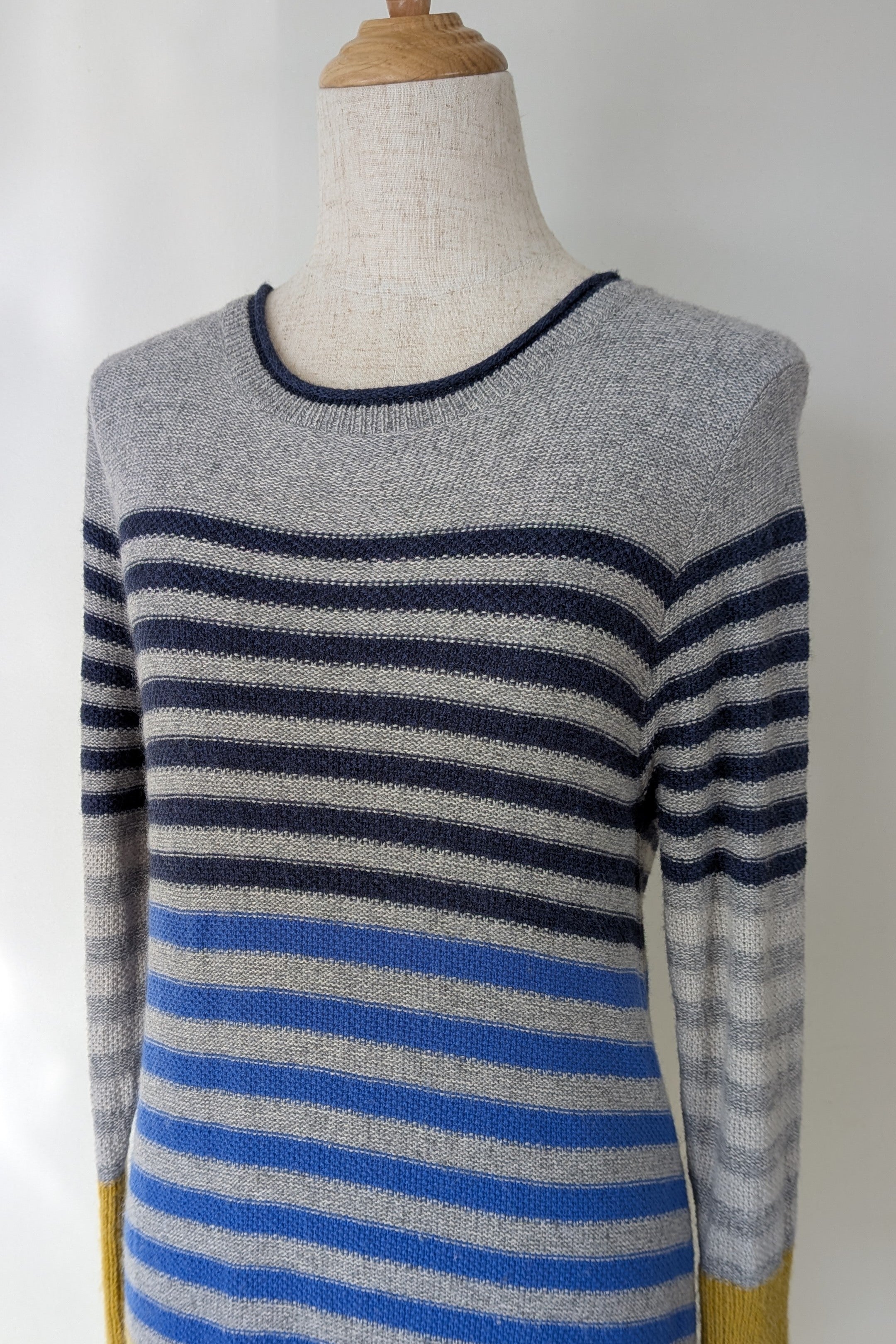White Stuff Alpaca Wool Cashmere Blend Stripe Sweater Dress Size 14