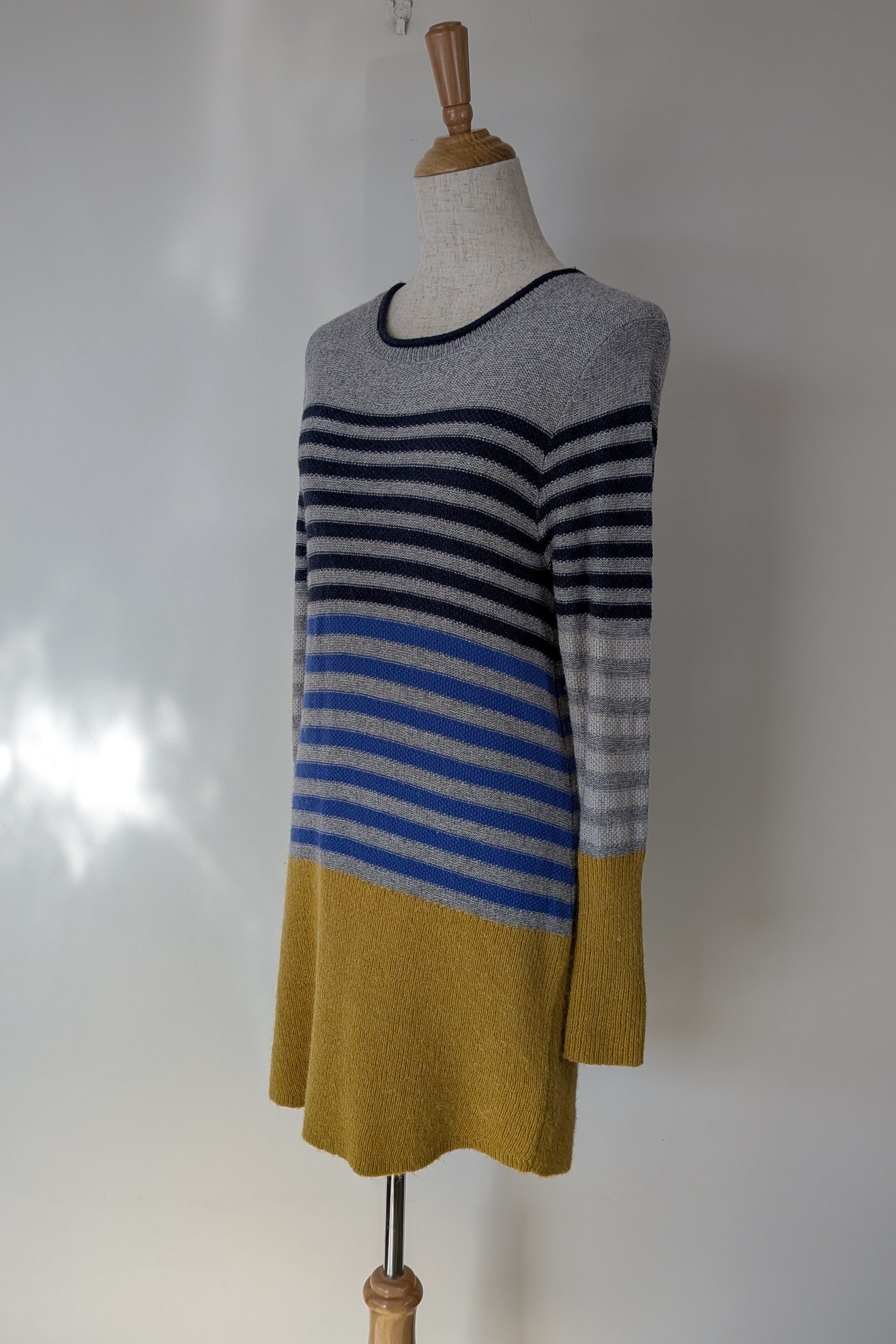 White Stuff Alpaca Wool Cashmere Blend Stripe Sweater Dress Size 14
