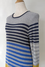 White Stuff Alpaca Wool Cashmere Blend Stripe Sweater Dress Size 14