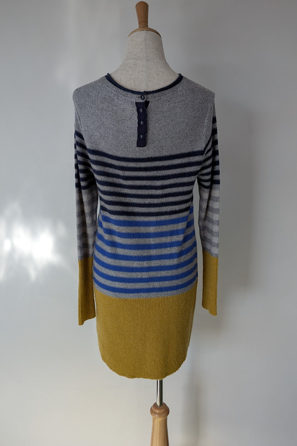 White Stuff Alpaca Wool Cashmere Blend Stripe Sweater Dress Size 14