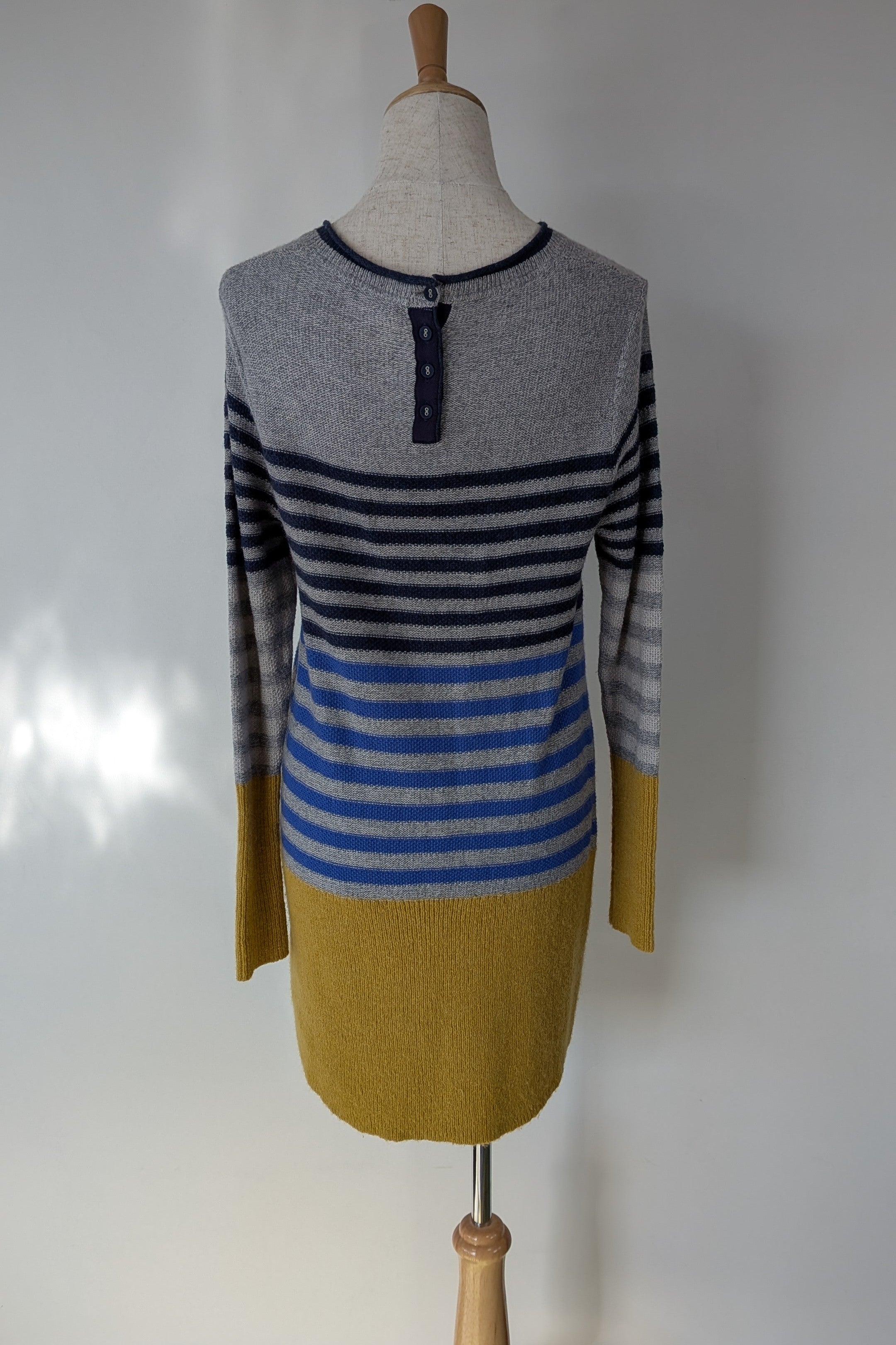 White Stuff Alpaca Wool Cashmere Blend Stripe Sweater Dress Size 14