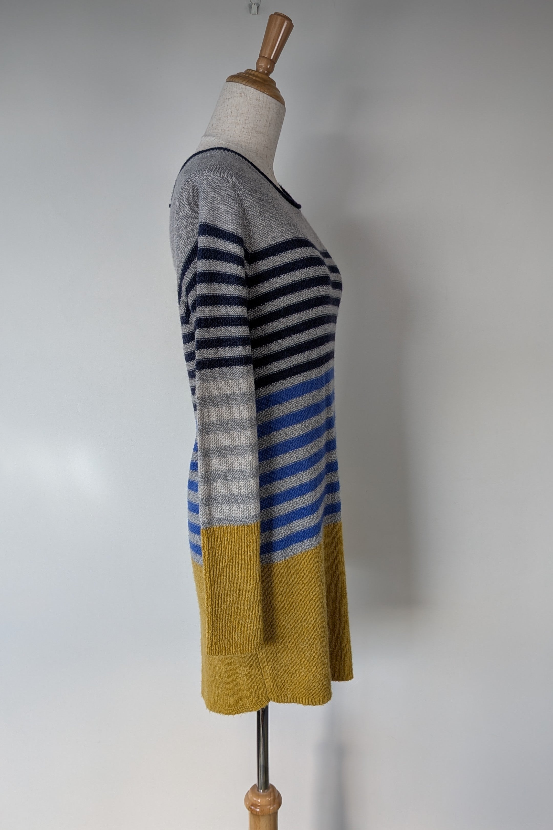 White Stuff Alpaca Wool Cashmere Blend Stripe Sweater Dress Size 14
