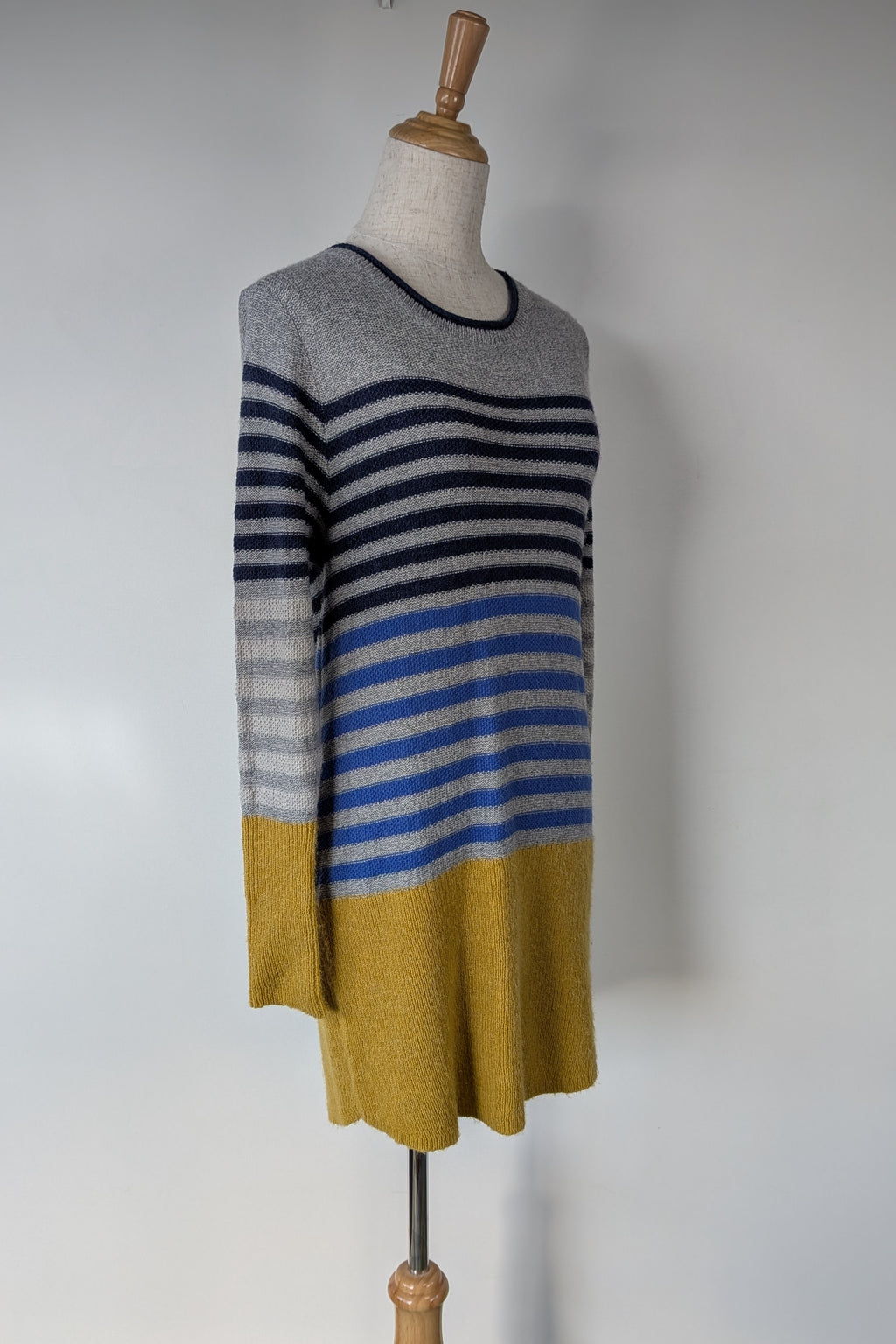 White Stuff Alpaca Wool Cashmere Blend Stripe Sweater Dress Size 14