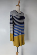 White Stuff Alpaca Wool Cashmere Blend Stripe Sweater Dress Size 14