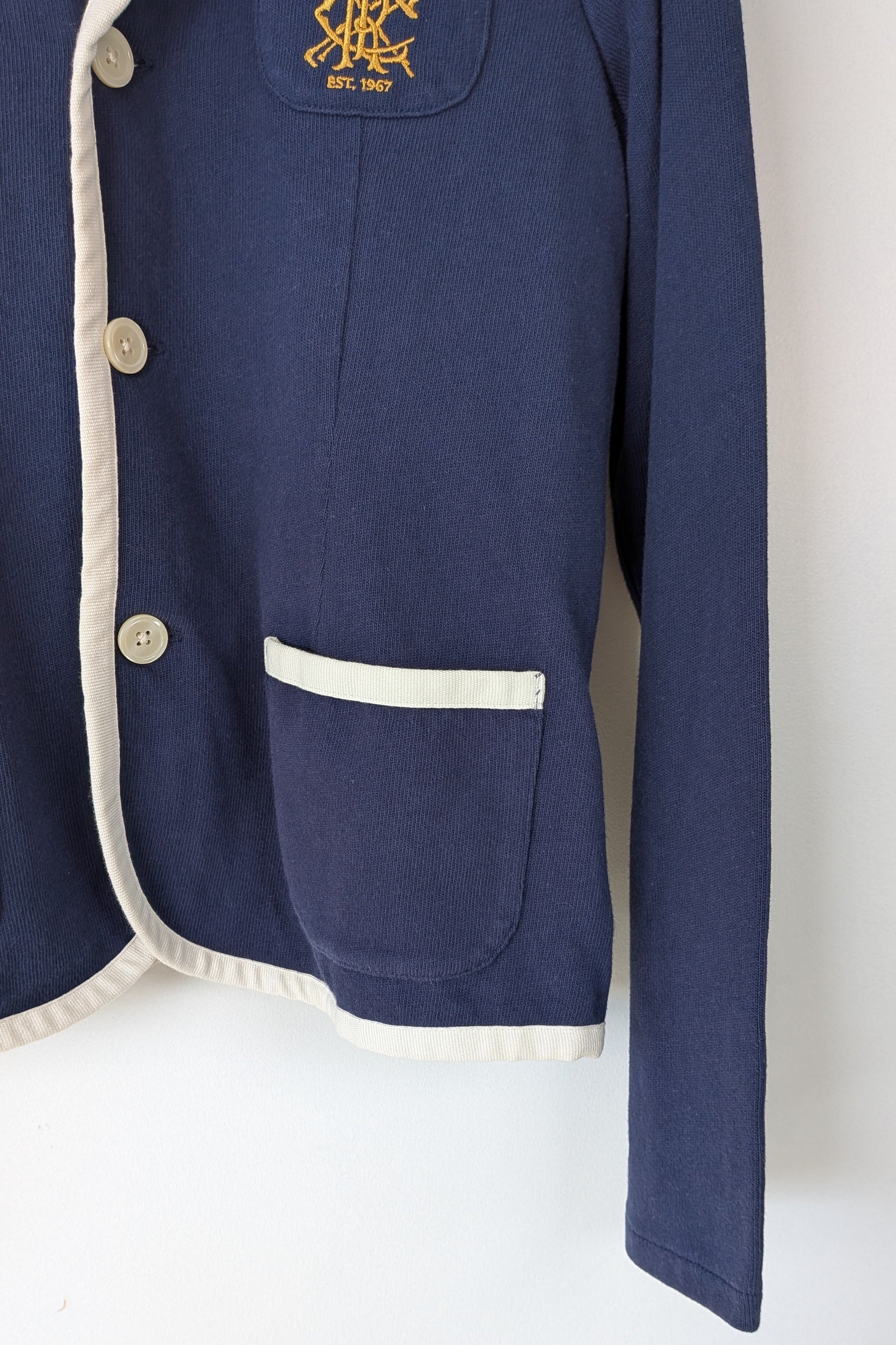 Ralph Lauren Navy Cotton Blazer Jacket Size L Brand New With Tags