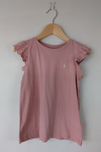 Polo Ralph Lauren Pink Flutter Sleeve Top Size 6 BNWT RRP $179