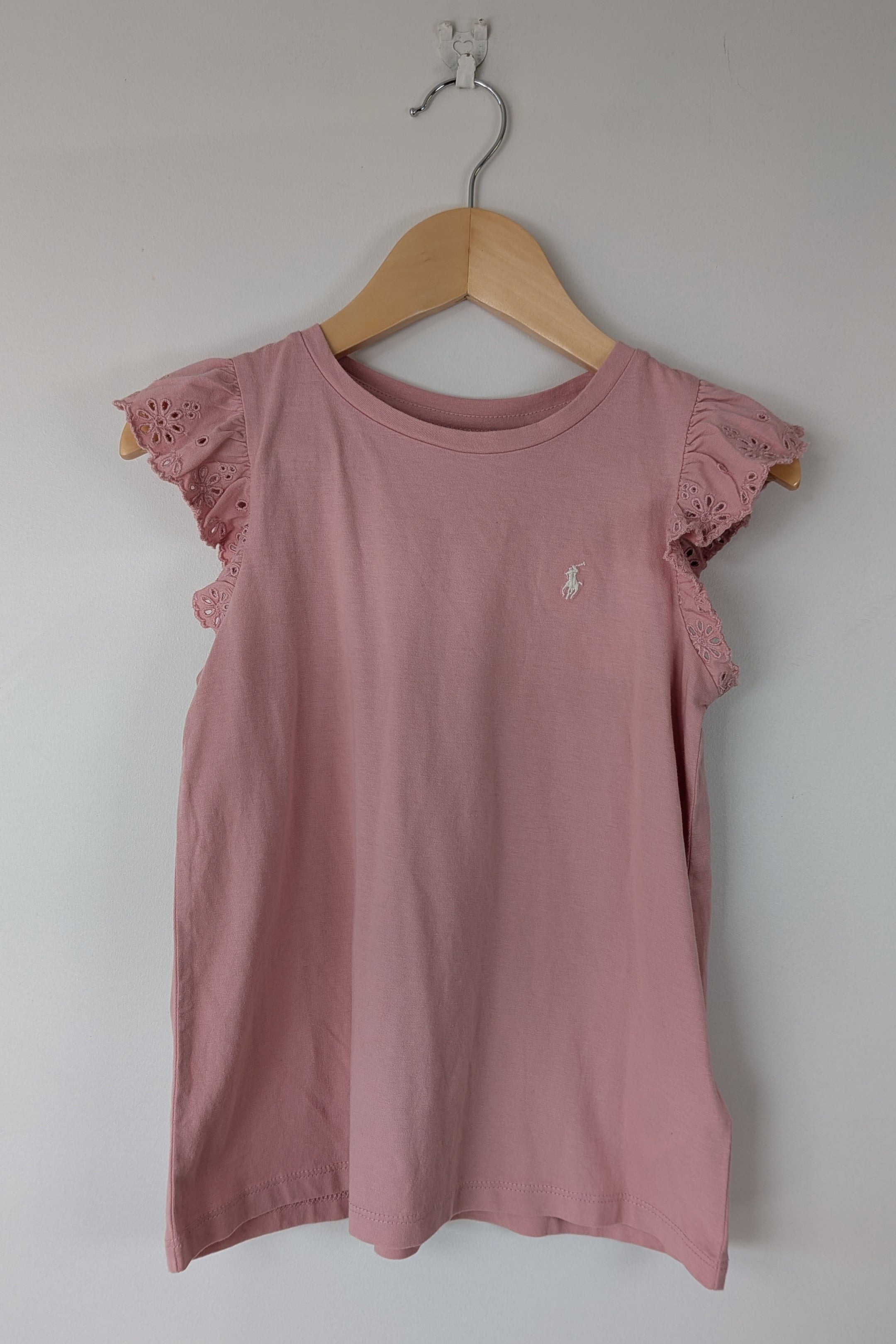 Polo Ralph Lauren Pink Flutter Sleeve Top Size 6 Brand New With Tags RRP $179