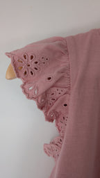 Polo Ralph Lauren Pink Flutter Sleeve Top Size 6 BNWT RRP $179