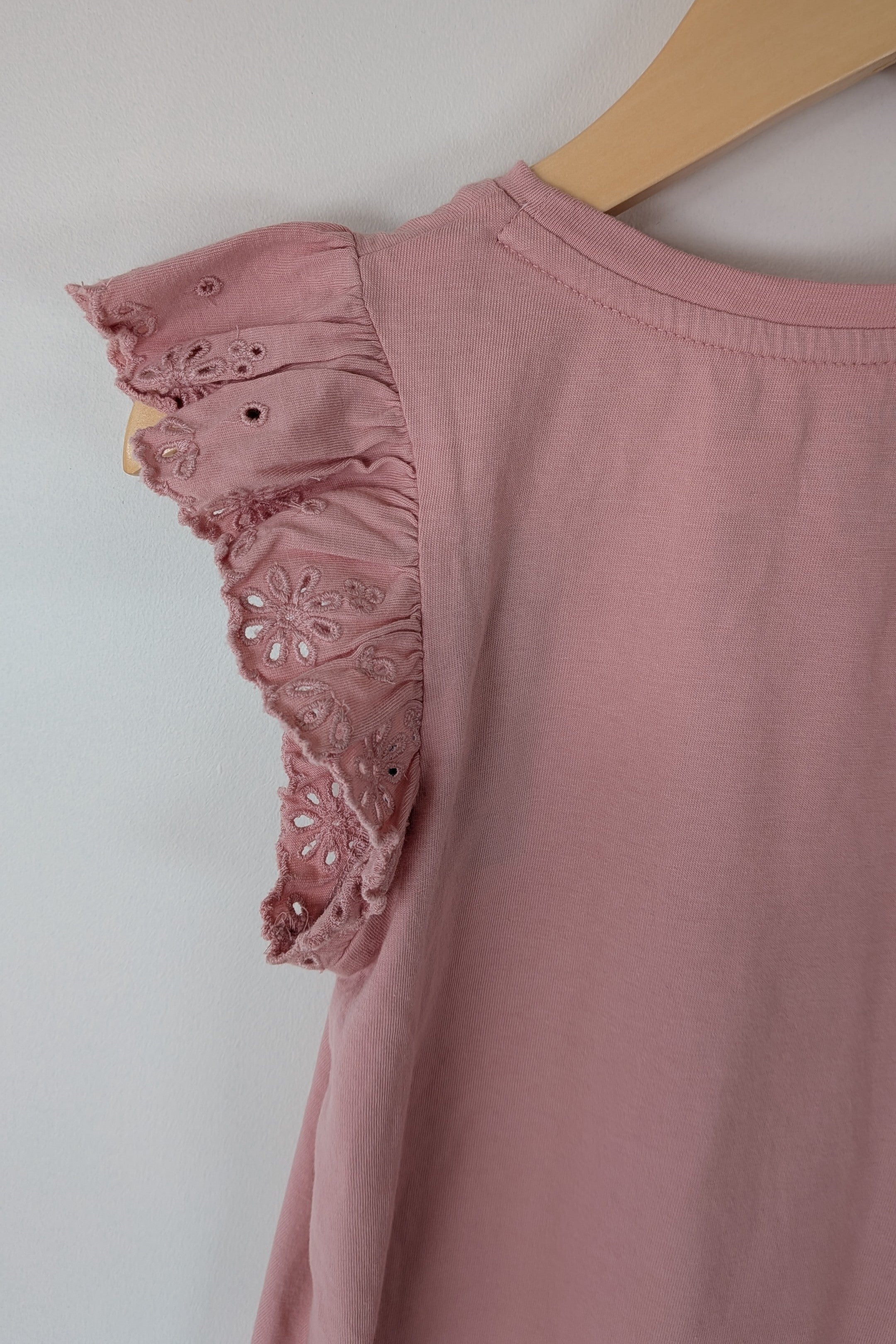 Polo Ralph Lauren Pink Flutter Sleeve Top Size 6 BNWT RRP $179