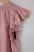 Polo Ralph Lauren Pink Flutter Sleeve Top Size 6 BNWT RRP $179