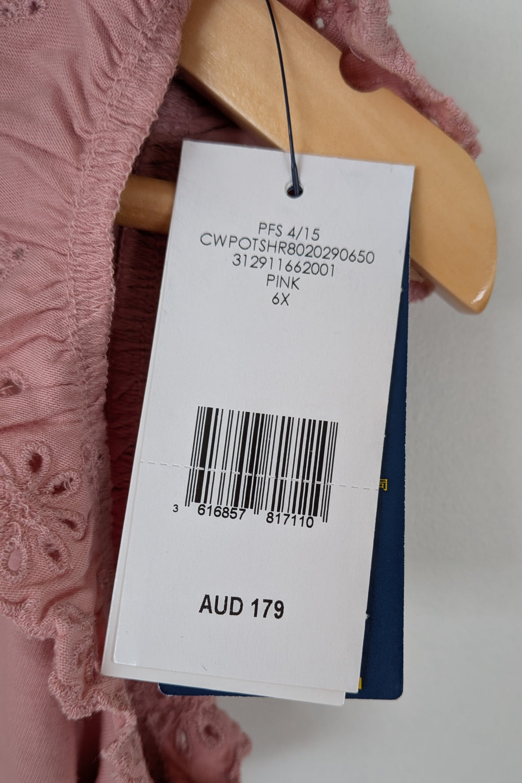 Polo Ralph Lauren Pink Flutter Sleeve Top Size 6 BNWT RRP $179
