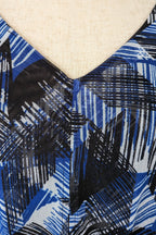 Suzanne Grae Blue Black Abstract Mesh Blouse Size XL BNWT RRP $39.95