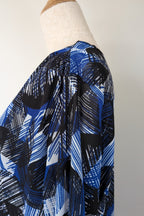 Suzanne Grae Blue Black Abstract Mesh Blouse Size XL BNWT RRP $39.95