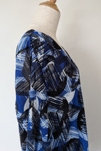 Suzanne Grae Blue Black Abstract Mesh Blouse Size XL BNWT RRP $39.95
