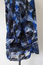Suzanne Grae Blue Black Abstract Mesh Blouse Size XL BNWT RRP $39.95