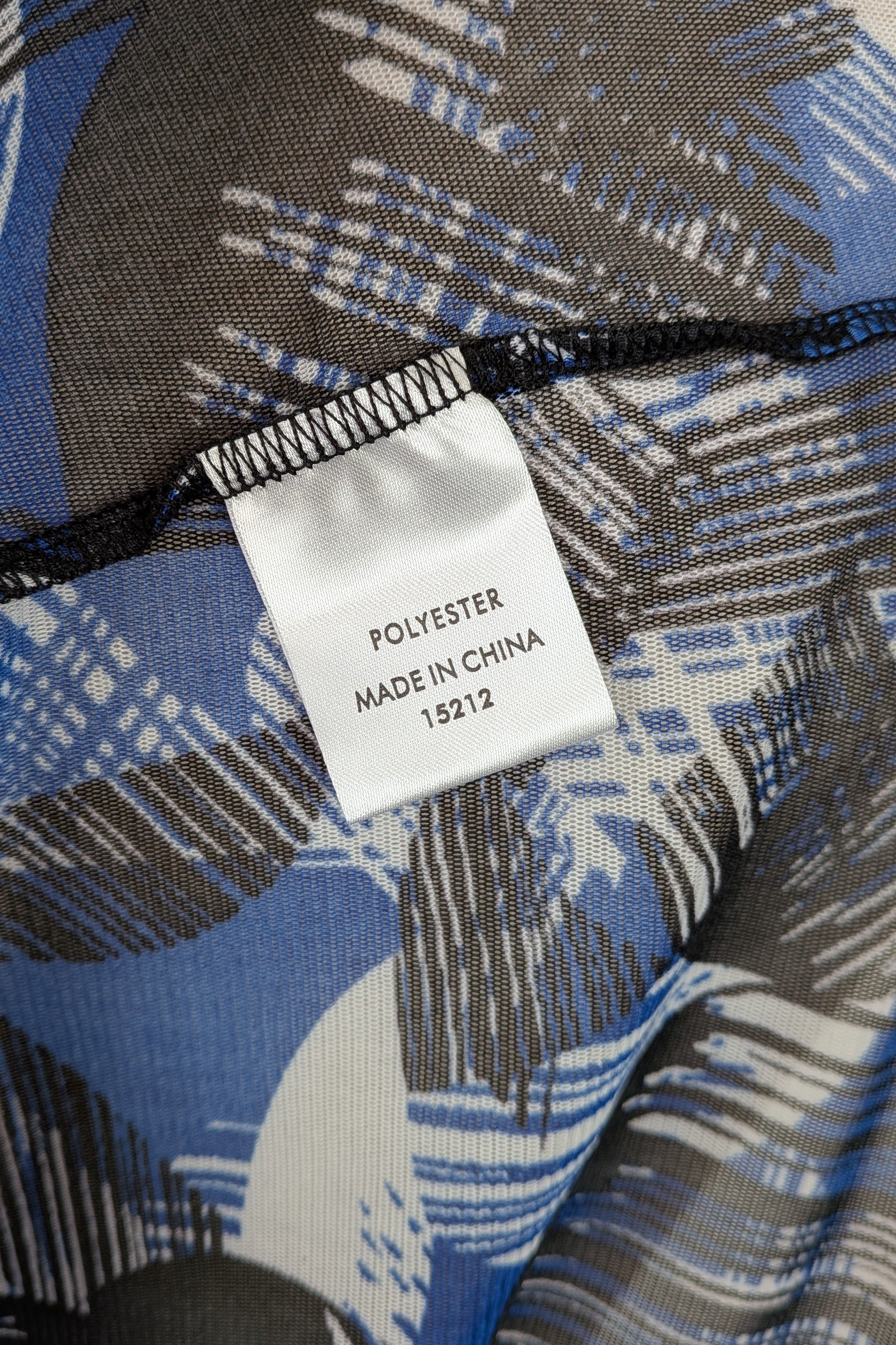 Suzanne Grae Blue Black Abstract Mesh Blouse Size XL BNWT RRP $39.95