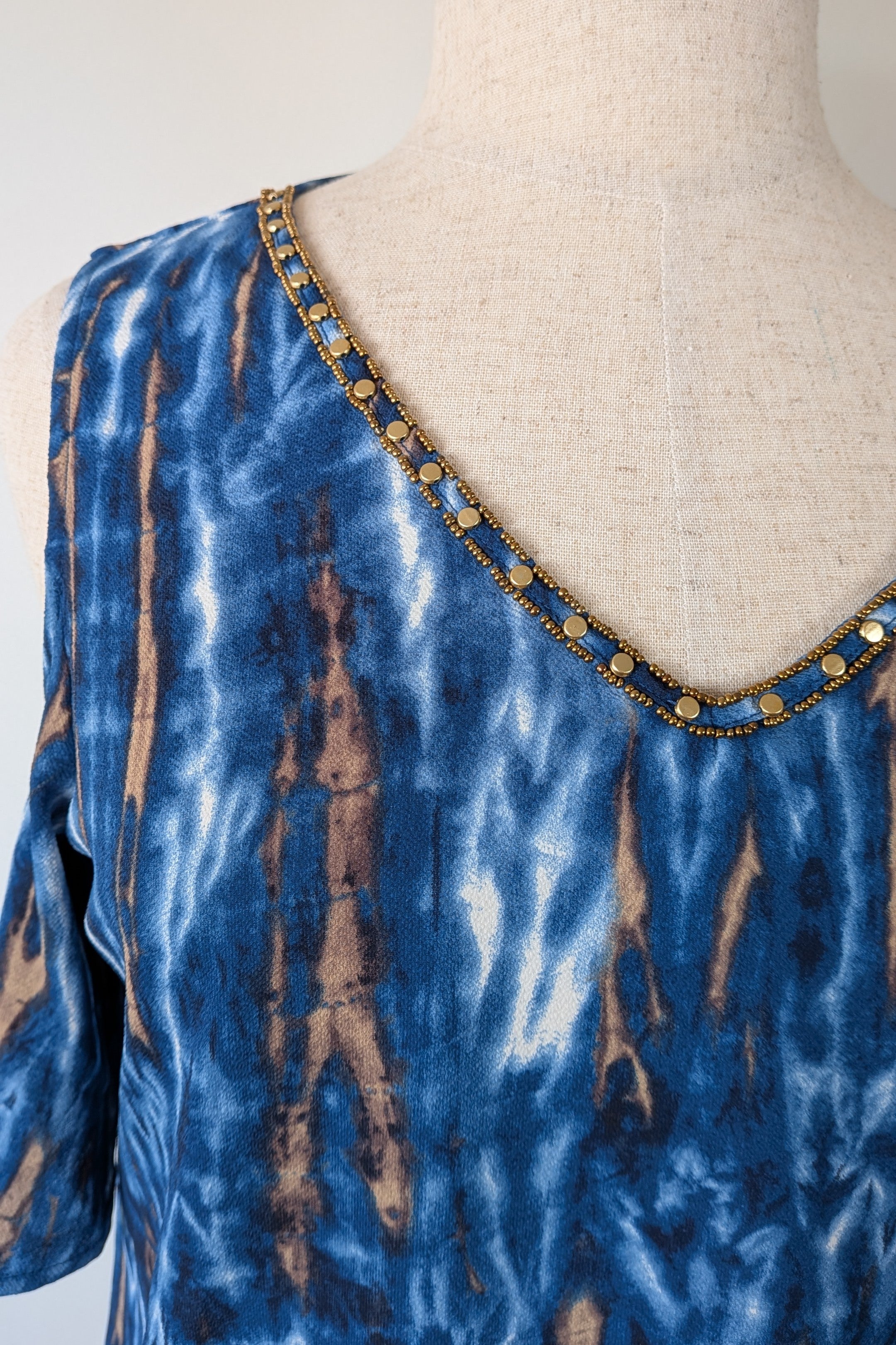 Crossroads Blue Multicoloured Cold Shoulder Top Size 16 Brand New With Tags RRP $59.99