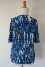 Crossroads Blue Abstract Cold Shoulder Blouse Size 16 BNWT RRP $59.99