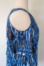Crossroads Blue Abstract Cold Shoulder Blouse Size 16 BNWT RRP $59.99