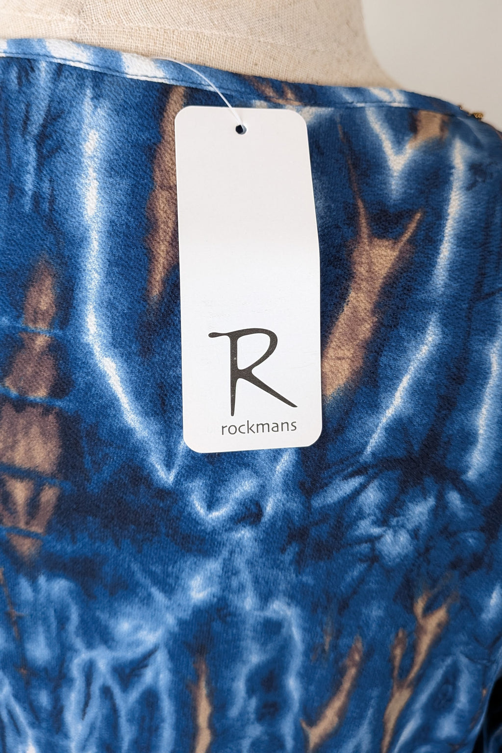 Crossroads Blue Abstract Cold Shoulder Blouse Size 16 BNWT RRP $59.99