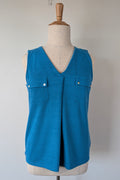 Crossroads Blue Texture Knit Tank Size L BNWT RRP $49.99