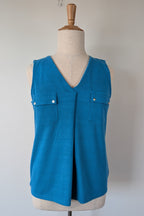Crossroads Blue Texture Knit Tank Size L BNWT RRP $49.99