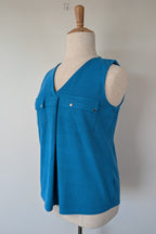 Crossroads Blue Texture Knit Tank Size L BNWT RRP $49.99