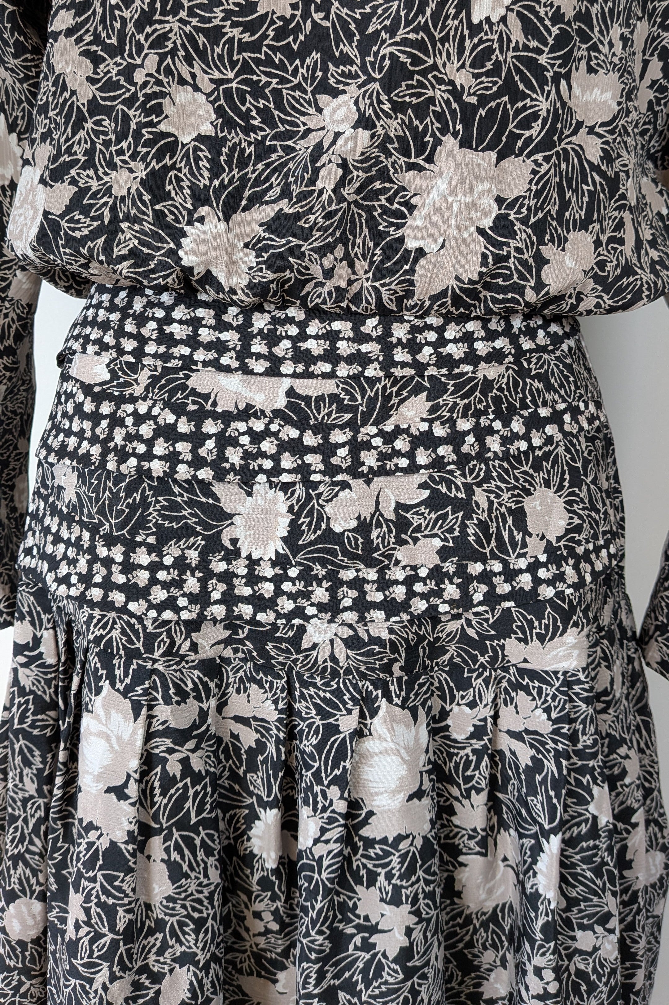 Vintage 80s Jo Melbourne Floral Prairie Tea Midi Dress Size 12