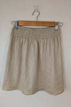 Haven 100% Linen Beige Mini Skirt Size S