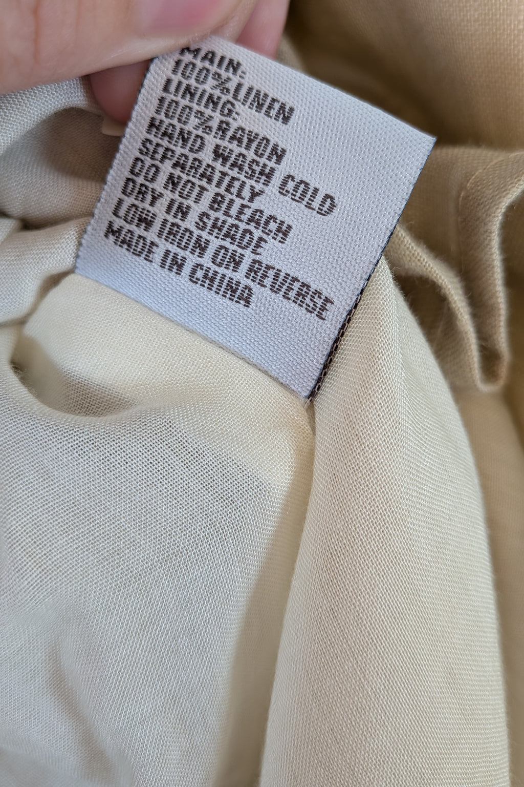 Haven 100% Linen Beige Mini Skirt Size S