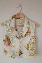 VRG GRL 100% Linen Floral Vest Size 8 BNWT