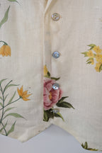 VRG GRL 100% Linen Floral Vest Size 8 BNWT