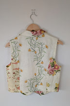 VRG GRL 100% Linen Floral Vest Size 8 BNWT