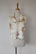 VRG GRL 100% Linen Floral Vest Size 8 BNWT