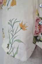 VRG GRL 100% Linen Floral Vest Size 8 BNWT