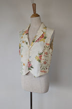 VRG GRL 100% Linen Floral Vest Size 8 BNWT