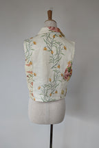 VRG GRL 100% Linen Floral Vest Size 8 BNWT