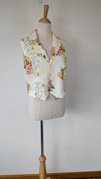 VRG GRL 100% Linen Floral Vest Size 8 BNWT