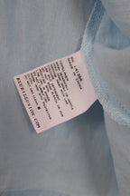 Blue Illusion 100% Linen Light Blue Tunic Top Size L