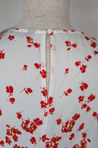 Jacqui E White Red Floral Flutter Sleeve Top Size 18 BNWT RRP $79.95