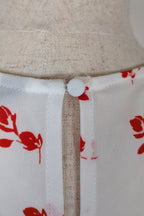 Jacqui E White Red Floral Flutter Sleeve Top Size 18 BNWT RRP $79.95