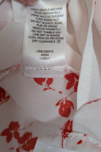 Jacqui E White Red Floral Flutter Sleeve Top Size 18 BNWT RRP $79.95