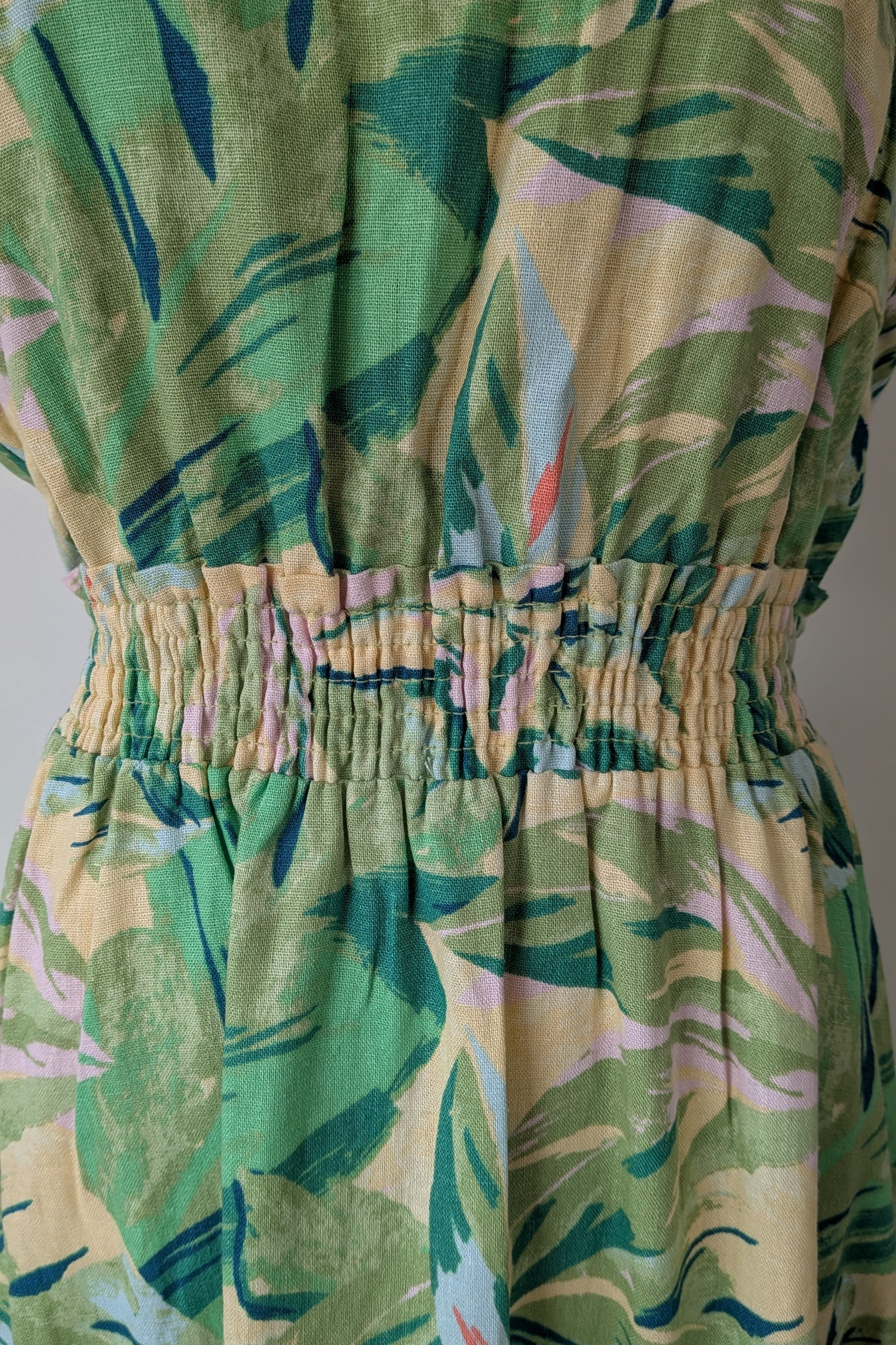 YAS Palmas Print Midi Linen Blend Dress Size M Brand New With Tags RRP $169.95